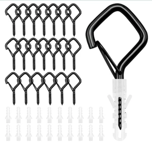 20 Stück Q-Aufhänger Haken Outdoor, Schraubhaken mit Sicherheitsschnalle, zum Aufhängen von Bechern - Bild 1 von 6