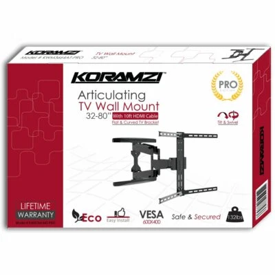 KORAMZI KWM3664AT-PRO Articulating TV Wall Mount for Curved & Flat Panel TV - Image 1 of 4