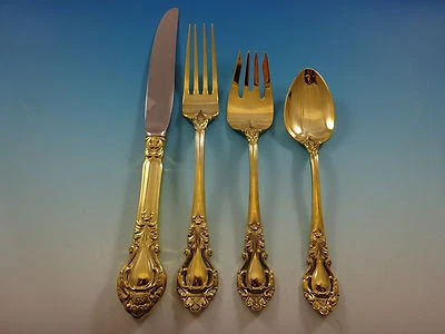 Juego de cubiertos de plata esterlina Royal Dynasty Gold de Kirk Stieff Vermeil Foto 1 de 4