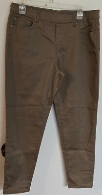 NWT Womens Petites PL DG2 Diane Gilman Dark Tan Casual Pants - Image 1 of 4