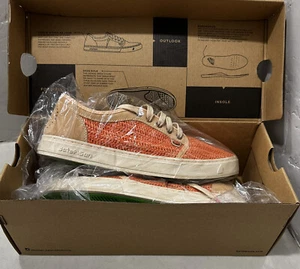 Satorisan Raffia gewebter Wildleder-Sneaker Damen Größe 10 Koralle neu im Karton - Bild 1 von 14