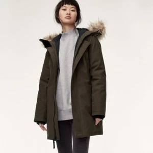 Aritzia TNA Haven Parka Coat Jacket Olive green size XS goose down Gorpcore - Picture 1 of 10