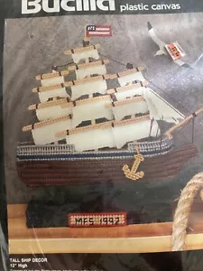 NOS versiegelt 1992 Bucilla Schiff nautisch Nadelspitze Kit 12" groß Schoner USA Rarität - Bild 1 von 3