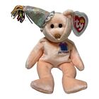 October Birthday Bear Ty Beanie Baby 2002 Retired Tag With Tag Protector