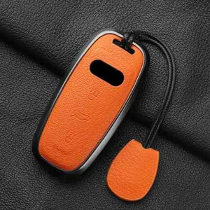 Aluminum Alloy Goatskin Car Key Case Cover For Audi A6 A7 A8  A5 A4 8S 8W Q5 Q7 - Picture 1 of 30