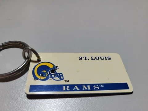 Vtg 1990s Tag Express St Louis Rams NFL Football Key Ring Cover