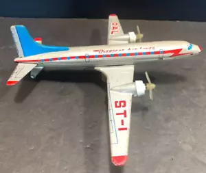 Vintage Overseas Air Lines ST-1 Passenger Plane Tin Friction working Propellers - Picture 1 of 24