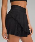 RARE Lululemon Tiered Pleats HR High-Rise Tennis Skirt Skort Black Size 2 NWT