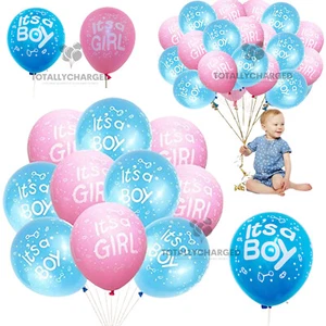 12''Latex Balloons Its a Girl/Boy Baby Shower Ballons Gender Reveal baloon party - Picture 1 of 4