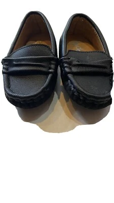 Baby Boy Black Formal Dress Slip-on shoes size 3-9 months, Pre-owned - Image 1 of 4