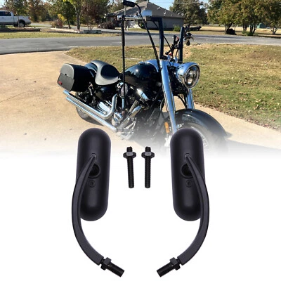 迷你椭圆形摩托车侧镜适用于 Harley Street Glide Road King Softail Dyna — 第 1/4 张图片