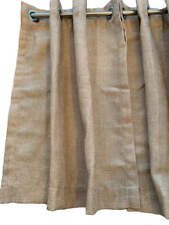 Set of 2 Curtain Panels Lined Grommet 50 x 23" Tan Woven Look