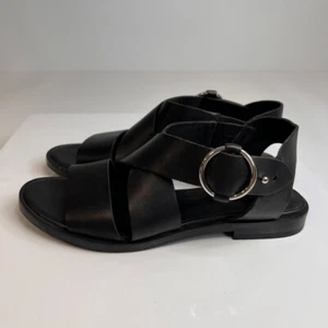 Rag & Bone Sandal Women 6.5 Leather Ankle Strap Circle Buckle Shoe Party Core Ex - Picture 1 of 10
