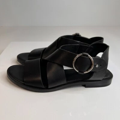 Rag & Bone Sandal Women 6.5 Leather Ankle Strap Circle Buckle Shoe Party Core Ex - Image 1 of 4