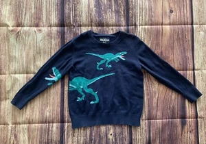 Oshkosh B'Gosh Boy's Long Sleeve Dinosaurs Navy Blue Pullover Sweater Size: 7 - Picture 1 of 6