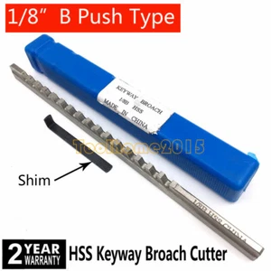 1/8" B Push Type Keyway Broach Metalworking Tool HSS Involute Spline Cutting - Bild 1 von 5