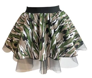 ARMY CAMOUFLAGE Fancy Dress Skirt Hen Party, 80's, DANCE, Plus Sizes - Picture 1 of 3