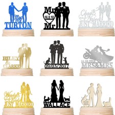 Stesso sesso wedding cake topper Mr Sig. Gay lesbica Silhouette Signora Mrs Custom Decor