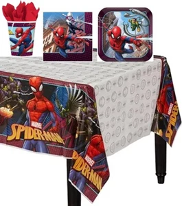 Spiderman Webbed Wonder Birthday Party Set | Table Cover Plates Cup Napkin 33Pcs - Picture 1 of 10