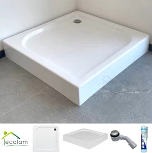 Duschwanne Duschtasse Acrylwanne 70x70 80x80 90x90 4 x 16 Ablauf Silikon GRATIS - Bild 1 von 14