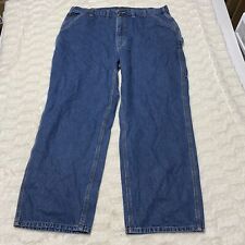 Carhartt Carpenter Jeans Mens 44 X 30 Blue Denim 100% Cotton Loose Fit High-Rise