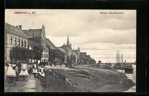 Emmerich a. Rh., Ansichtskarte, Untere Stadtansicht mit Mädchen 1909 - Picture 1 of 2