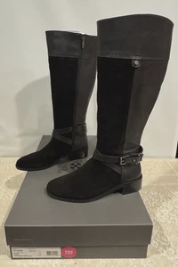 Vince Camuto VC-Jaran Reitstiefel schwarz Verona/Seidenleder Gr. 9M Weite Wade/Karton - Bild 1 von 19