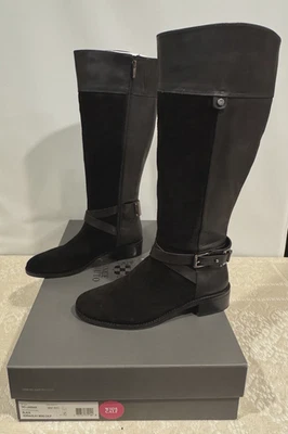 Botas de Montar Vince Camuto VC-Jaran Negras Verona/Cuero Seda Talla 9M Ancho pantorrilla/Caja Foto 1 de 4