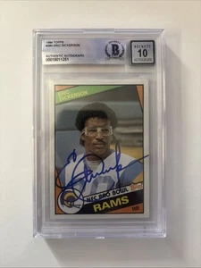 Eric Dickerson Signed 1984 Topps #280 Beckett Slabbed RC Auto 10 Rams FC - Picture 1 of 2