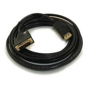 15ft DisplayPort to DVI Cable 30AWG Gold Plated  Black - Picture 1 of 3