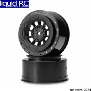 JConcepts 3344B Hazard 3mm Wider 12mm Hex Wheels SC10/4x4 Black (2) - Picture 1 of 3