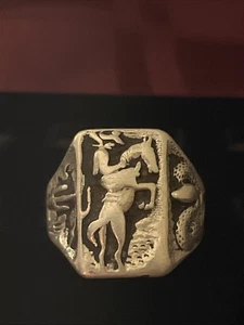 ❤️VTG STERLINGSILBER COWBOY BRONCO KAKTUS SCHLANGE HERREN RING 12,70 GRAMM GRÖSSE 12 - Bild 1 von 5
