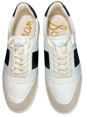 Sam Edelman Enna Leather Suede White Black Colorblock Sneakers Sz 7.5 EUC - Image 1 of 4