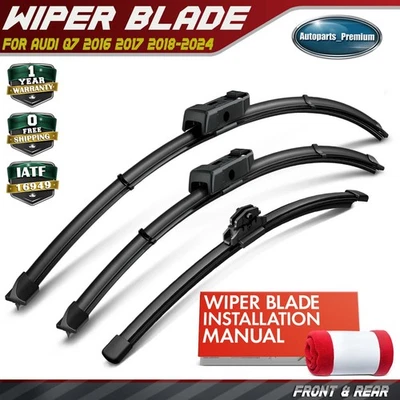 Limpiaparabrisas delantero y trasero 3 piezas 26"" y 20"" y 15"" para Audi Q7 2016-2024 Foto 1 de 4