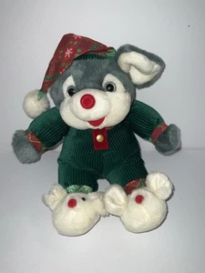 Vintage TB Trading Ltd Christmas Mouse Plush in pajamas - Picture 1 of 6