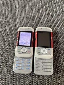 2x Nokia 5300 Xpress Music Slide Mobile Phone Spares Repair Red White Job Lot - Picture 1 of 16