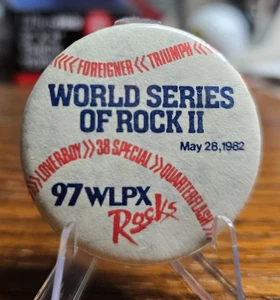 World Series Of Rock II 1982 Vintage Button Pin Pinback Foreigner Triumph - Picture 1 of 3