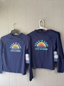 3 Life Is Good Kid's Blue Long Sleeve Shirt UPF 50+ Small Large & XL BXA1 - Picture 1 of 13