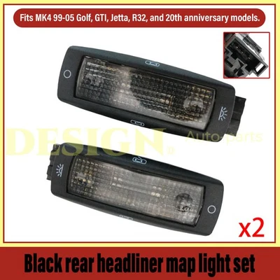 3B0947291 2 piezas luz de lectura interior negra lámpara domo para VW Golf Passat Beetle Foto 1 de 4