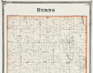 1875 Plat Map BURNS - ILLINOIS Township - Henry County (16x13) ORIGINAL - Picture 1 of 4