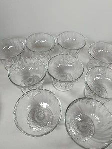 12 X Luminarc France Sorbet Ice Dessert Footed Dish Bowl Swirl Design Glass. - Picture 1 of 24