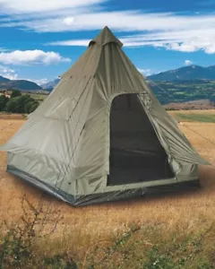 Mil-Tec 4-Man OD Green TeePee Tipi Tent Army Military Camping Shelter New - Picture 1 of 1