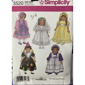 18" Doll Clothes Sewing Simplicity 3520  Pattern Craft Uncut - Picture 1 of 2
