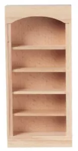 Dolls House Bare Wood Bookcase 5 Shelf Unit Unfinished Miniature Furniture - Picture 1 of 8