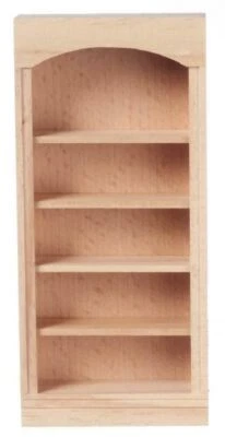 HOUSEWORKS Puppenhaus blankes Holz Bücherregal 5 Regale unvollendet Miniaturmöbel