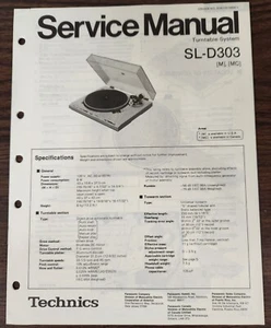 Technics SL-D303 Plattenspieler Service Manual - Original - Bild 1 von 1