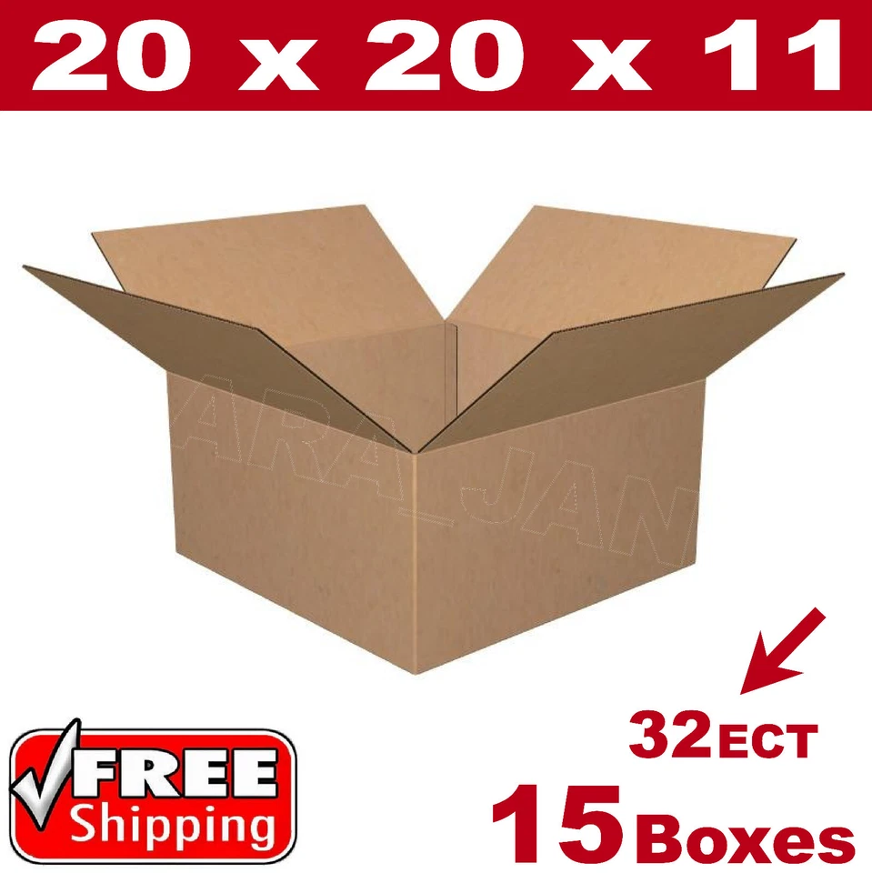15 - 20x20x11 Cardboard Boxes Mailing Packing Shipping Box Corrugated Carton - Image 1 of 1