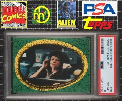 1979 Topps Alien Sticker - 20 Ripley / Where's Earth? - PSA 8 NM-MT - Image 1 of 4