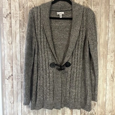 Kim Rogers Women’s Gray Sweater Cardigan W/ Buckle Size XL - Image 1 of 4