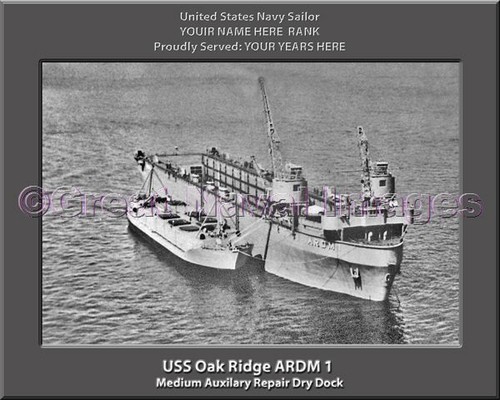 USS Oak Ridge ARDM 1 Personalized Canvas Ship Photo Print Navy Veteran ...